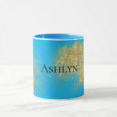 Aqua Gold Glitzy Glitzer Tasse (Zentrum)