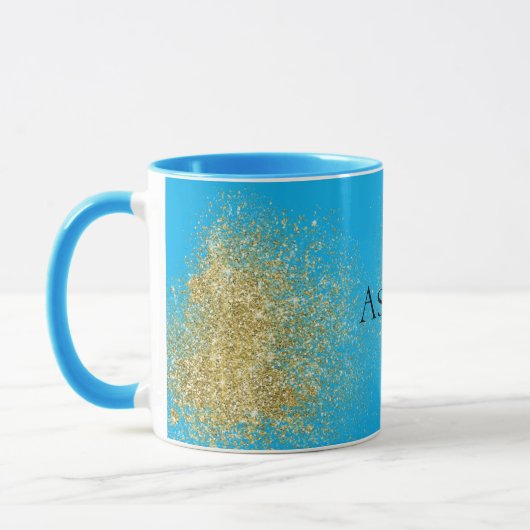 Aqua Gold Glitzy Glitzer Tasse (Links)
