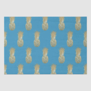 Aqua Gold Glitzy Pineaple Seidenpapier