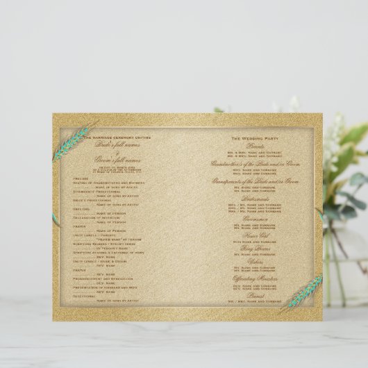 Aqua Gold Hochzeitskalender Weizen (Stehend Vorderseite)