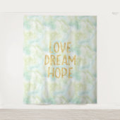 Aqua Gold Liebe Dream Hope Wandteppich (Vorderseite)