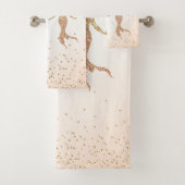 Aqua Gold Meerjungfrau Sparkle Glitzer Confetti Badhandtuch Set (Insitu)