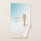 Aqua Gold Meerjungfrau Sparkle Glitzer Confetti    Badhandtuch Set (Handtuch)