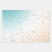 Aqua Gold Meerjungfrau Sparkle Glitzer Confetti Geschenkpapier Set (Vorderseite 2)