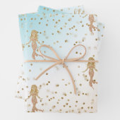 Aqua Gold Meerjungfrau Sparkle Glitzer Confetti Geschenkpapier Set (Beispiel)