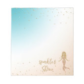 Aqua Gold Meerjungfrau Sparkle Glitzer Confetti Notizblock (Vorderseite)