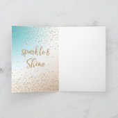 Aqua Gold Mermaid Glitzer Confetti Birthday Karte (Innenseite)