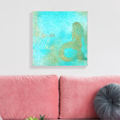 Aqua Gold Mermaid Sparkle Leinwanddruck (Insitu (Wohnzimmer))