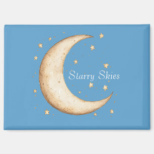 Aqua Gold Mond Sterne Himmel Magnet
