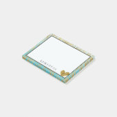 Aqua-Gold Ombre abstrakt Post-it Klebezettel (angewinkelt)