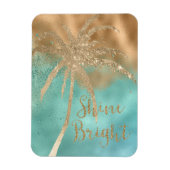 Aqua Gold Palm Tree Shine Bright Glitzer Magnet (Vertikal)