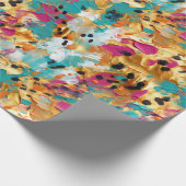 Aqua Gold Pink Leopard Paint Geschenkpapier (Ecke)