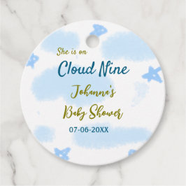 Aqua gold sie ist auf Wolke neun Baby Duschwolken Geschenkanhänger