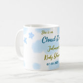 Aqua gold sie ist auf Wolke neun Baby Duschwolken Kaffeetasse (Vorderseite Links)