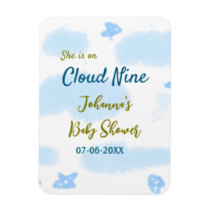 Aqua gold sie ist auf Wolke neun Baby Duschwolken Magnet