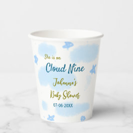 Aqua gold sie ist auf Wolke neun Baby Duschwolken Pappbecher