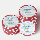 Aqua gold sie ist auf Wolke neun Baby Duschwolken Pokerchips (Stapel)