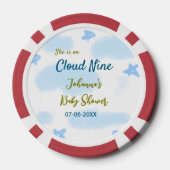 Aqua gold sie ist auf Wolke neun Baby Duschwolken Pokerchips (Rückseite)