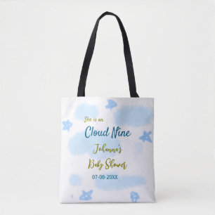 Aqua gold sie ist auf Wolke neun Baby Duschwolken Tasche