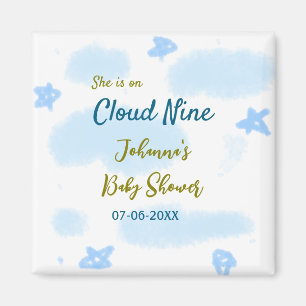 Aqua Gold Sie ist auf Wolke neun Baby Shower Wolke Magnet