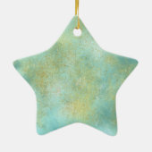 Aqua Gold Sparkle Glitzer Shine Bright Keramik Ornament (Hinten)