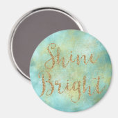 Aqua Gold Sparkle Glitzer Shine Bright Magnet (Vorderseite/Rückseite)