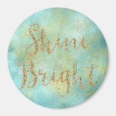 Aqua Gold Sparkle Glitzer Shine Bright Magnet (Vorne)