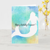 Aqua Gold Sparkle Mermaid Karte (Gelbe Blume)