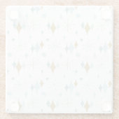 Aqua, Gold Sternexplosion Mitte Jahrhundert Muster Glasuntersetzer (Rückseite)