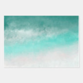 Aqua & Gold Trio Geschenkpapier Set (Vorderseite 2)