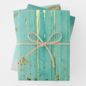 Aqua & Gold Trio Geschenkpapier Set (Beispiel)