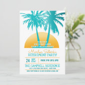 Aqua|Gold Tropenkultur-Party Einladungen (Stehend Vorderseite)