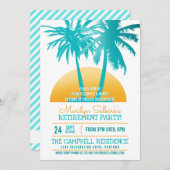 Aqua|Gold Tropenkultur-Party Einladungen (Vorne/Hinten)