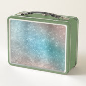 Aqua Gold Unicorn Sparkle Metall Brotdose (Rückseite)