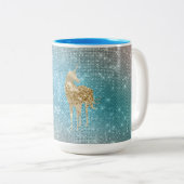 Aqua Gold Unicorn Sparkle Zweifarbige Tasse (VorderseiteRechts)