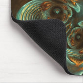 Aqua Gold Wirbel Fraktal Art Mousepad (Ecke)