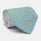 Aqua-GoldConfetti Ombre Krawatte (Gerollt)