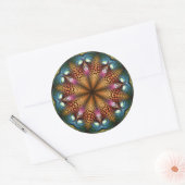 Aqua Golden Mandala Fraktal Star Sticker (Umschlag)