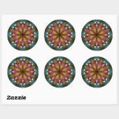 Aqua Golden Mandala Fraktal Star Sticker (Blatt)