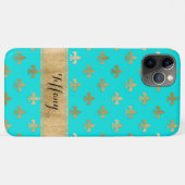 Aqua, Goldfleur-de-lis Case-Mate Case-Mate iPhone Hülle (Rückseite (Horizontal))