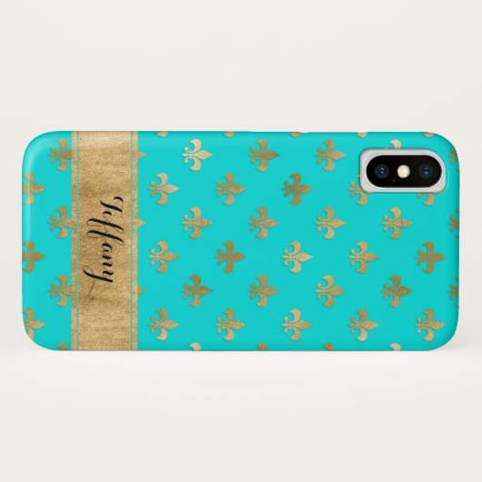Aqua, GoldLilie Case-Mate iPhone X Fall Case-Mate iPhone Hülle (Rückseite (Horizontal))