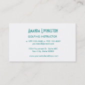 Aqua GOLF THEME Simple Style V70 Visitenkarte (Rückseite)