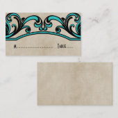 Aqua Gothic Wirbel Platzkarte (Vorne/Hinten)