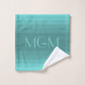 Aqua-Gradation-Riesenmonogramm Badhandtuch Set (Waschlappen)
