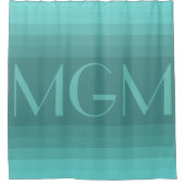 Aqua-Gradation-Riesenmonogramm Duschvorhang (Vorderseite)