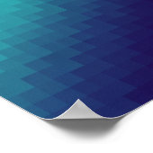 Aqua Gradient Pixels - Moderne Tech Art Poster (Ecke)