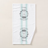 Aqua Grain Sack Custom Familienwappen Handtuch Set (Handtuch)