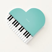 Aqua Grand Piano Music Keyboard Custom Notizblock (Rückseite)