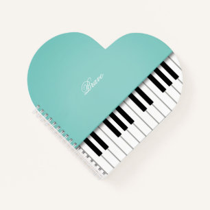 Aqua Grand Piano Music Keyboard Custom Notizblock