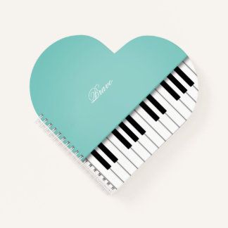 Aqua Grand Piano Music Keyboard Custom Notizblock